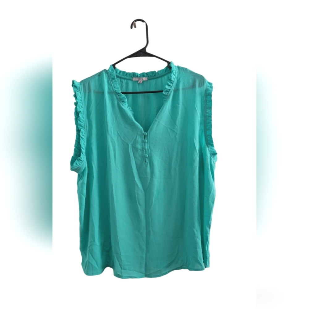 Iris Business Casual Turquoise Blouse, 3x